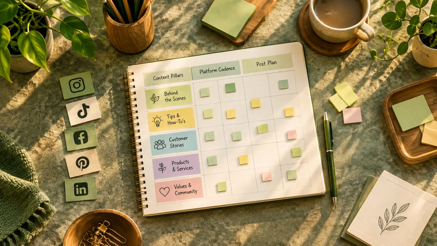Illustrative image: social media content calendar